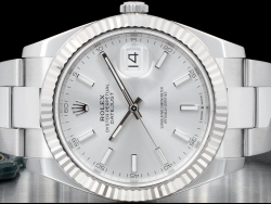 Rolex Datejust 41 Argento Oyster Silver Lining - Rolex Guarantee 126334